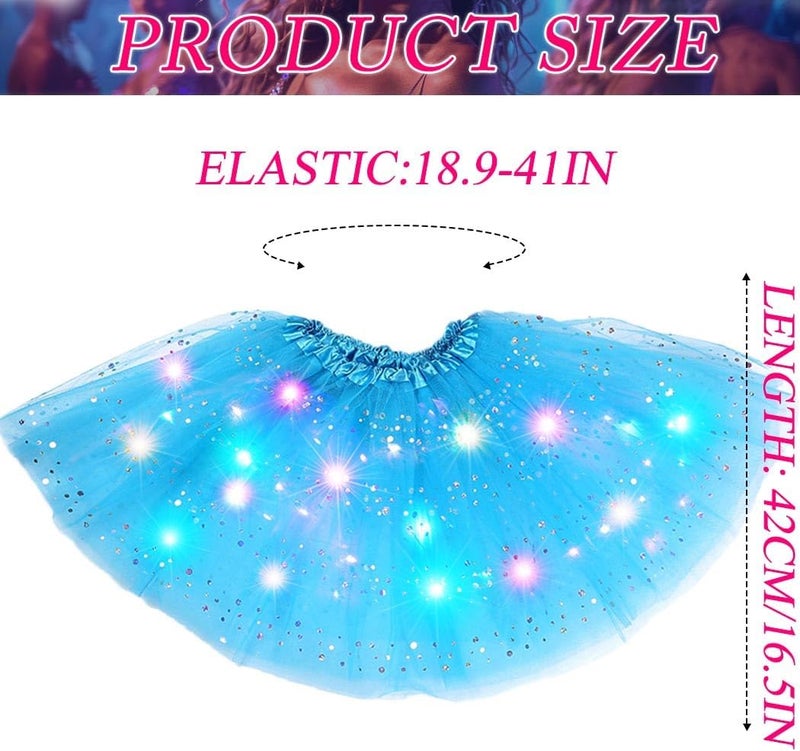 Nicute Light Up Tutu Led Layered Tulle Tutus Skirt for Women - Image 5